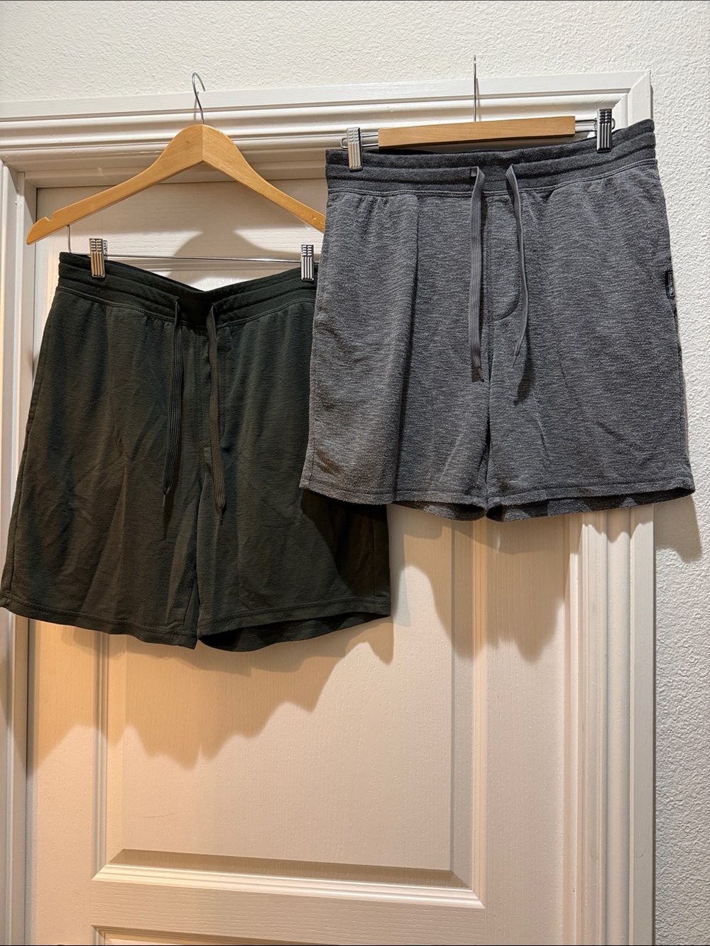 Eddie Bauer Gray and Dark Green Athletic Drawstring Shorts